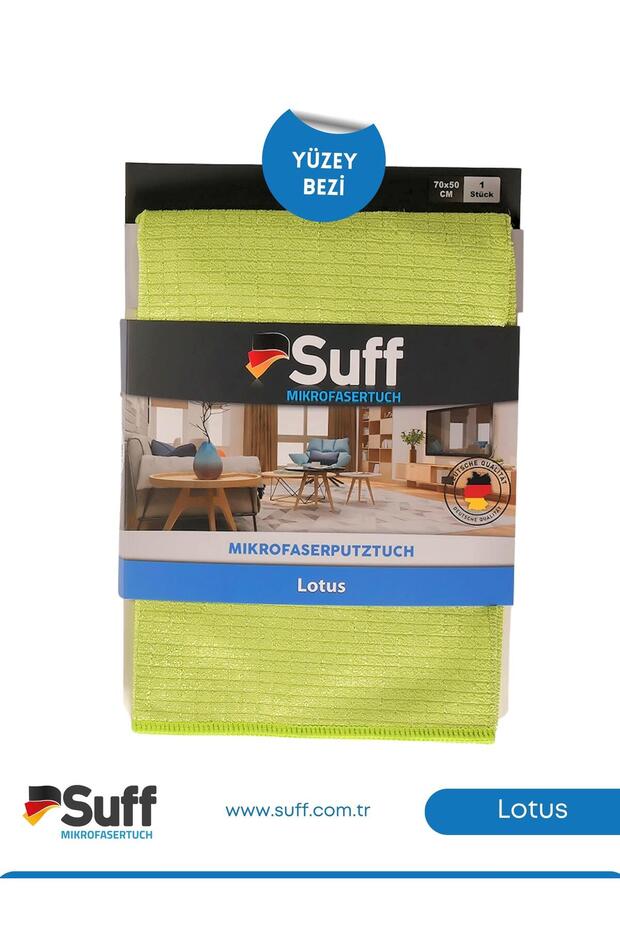 Lotus Microfiber Multi-Purpose Large Surface Cleaning Cloth Small Checkered 70X50 cm Green