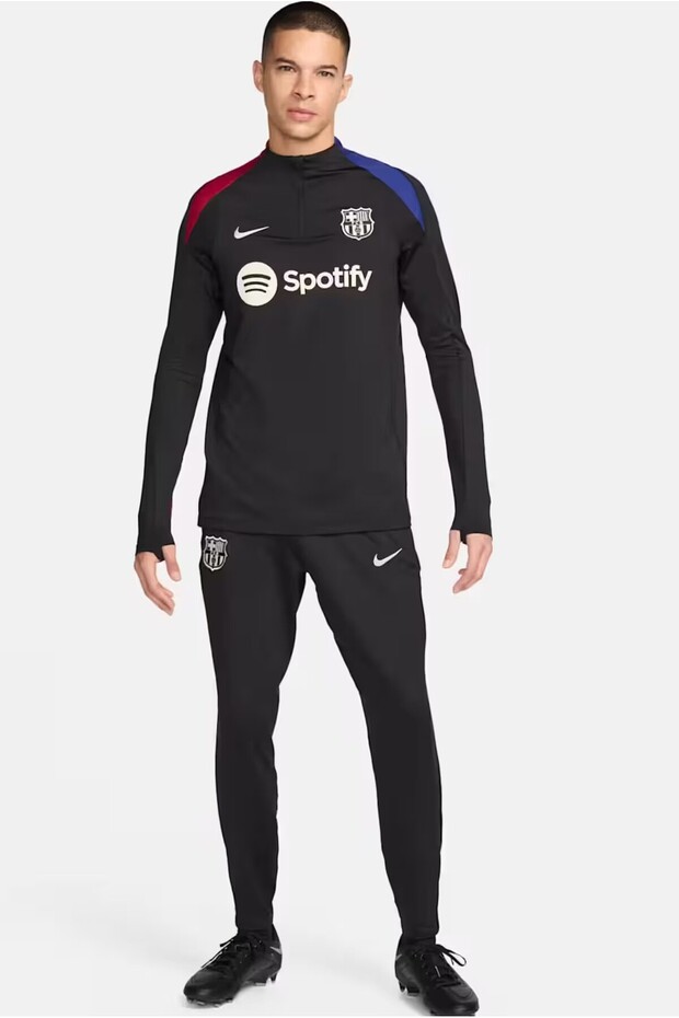 Dri-Fit Fc Barcelona Strike Men's Black Slim Fit Tracksuit Bottoms - 3