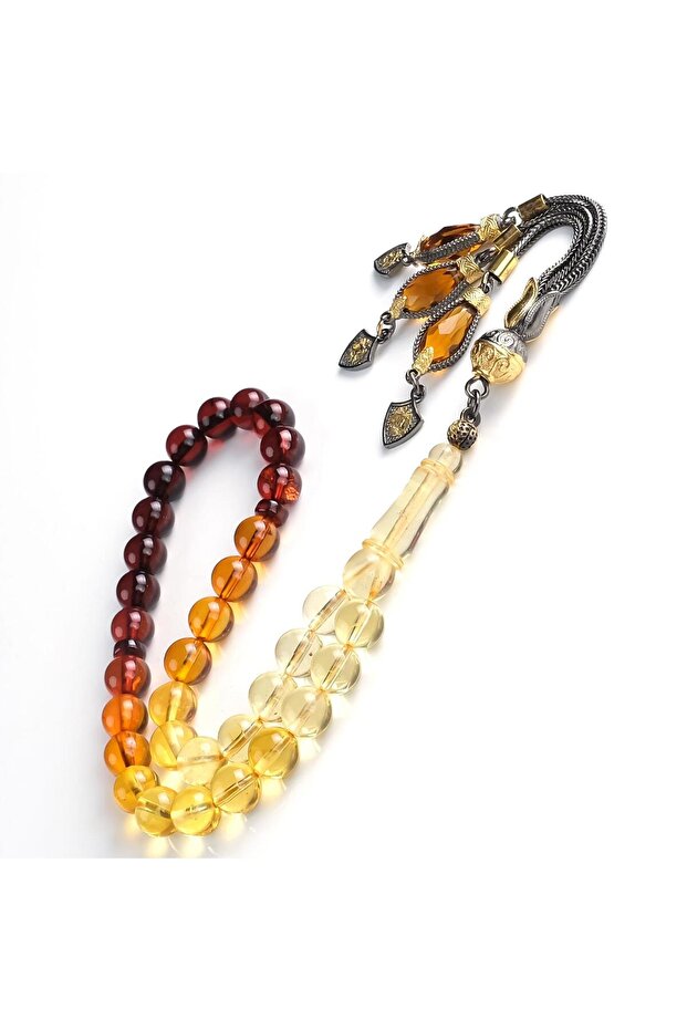 Trend Color Bleeding Drop Amber Prayer Beads