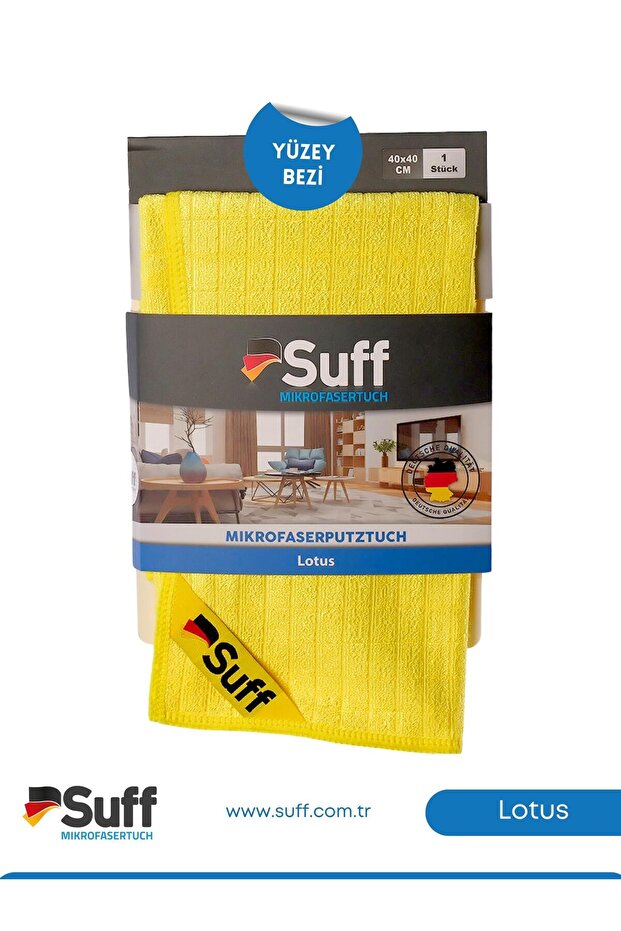 Lotus Microfiber Surface Cleaning Cloth Hood and Stove Cloth Checkered 40X40 cm Yellow