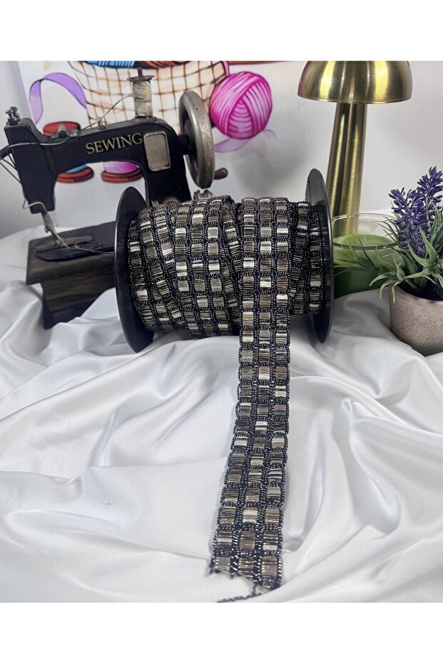 sim ip işlemeli şerit dantel - 1