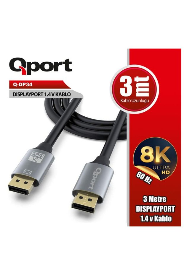 Qport q-dp34 1.4v display cable 3m