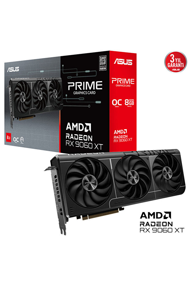 Asus prime-rx9060xt-o8g amd radeon rx9060xt 8gb gddr6 128bit 1xhdmi 2xdp graphics card