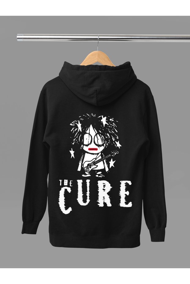 The Cure the Rock Band Printed Cotton Long Sleeve Fleece-Lined 3 Yarn Hooded Rock Sweatshirt