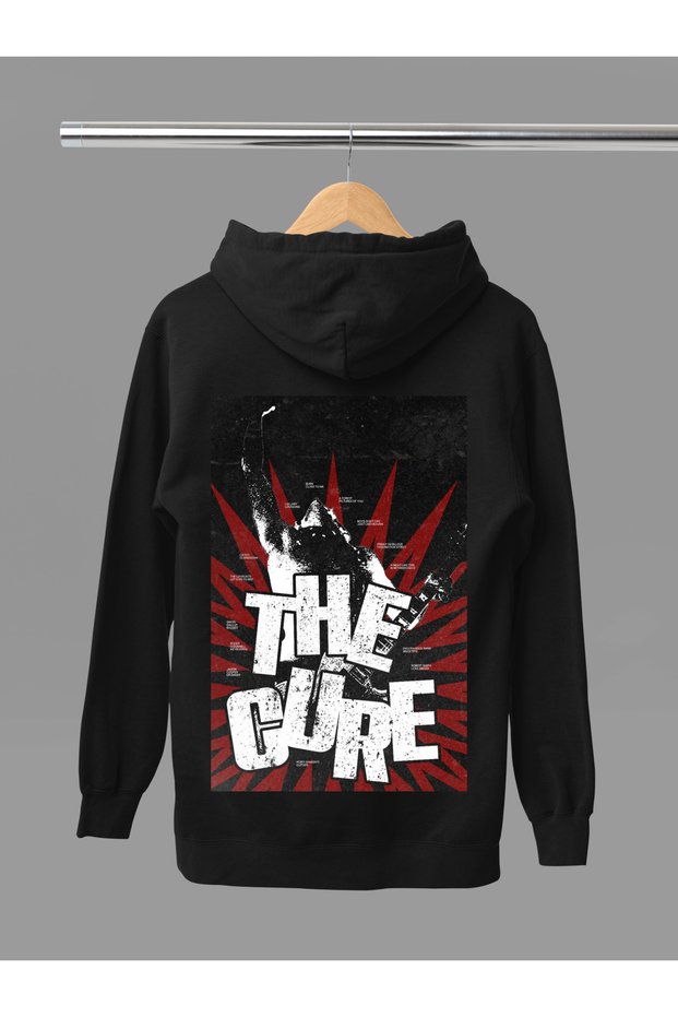 The Cure the Rock Band Printed Cotton Long Sleeve Fleece-Lined 3 Yarn Hooded Rock Sweatshirt