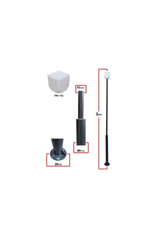 TRK 3 متر 89x51x2MM (+ مكعب) عمود الكاميرا