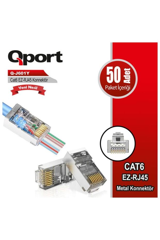 Q-J601Y Cat6 Metal New Generation 50-Piece Connector