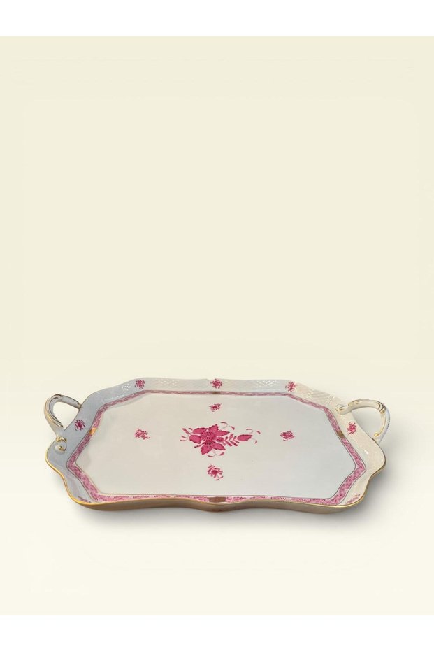 Handmade Porcelain Serving Tray by Herend | 46X30 cm | El Boyama | Slightly Chipped at the Edges.