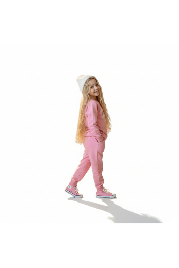 Girls' 3-Thread 100% Cotton Jersey Colorful Tracksuit Set