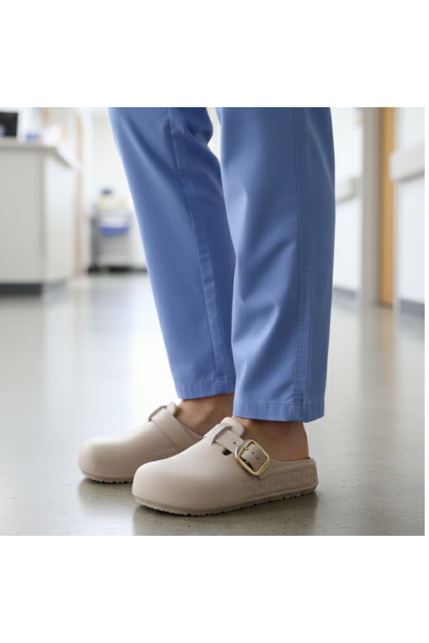 Women's Anatomical Sole Buckle Sabo Slippers Hospital and Work Slippers