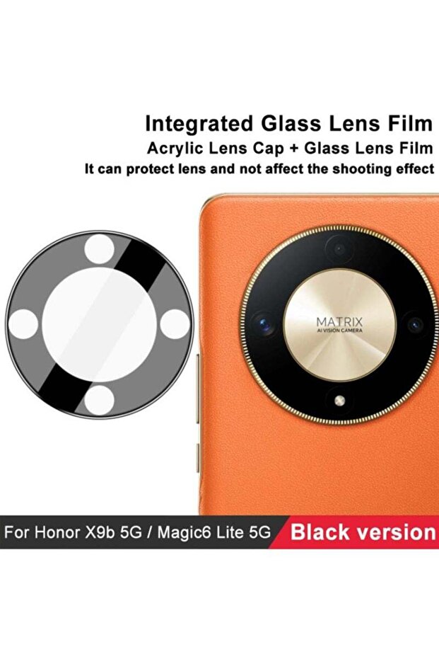 واقي شاشة عدسة الكاميرا لهاتف Honor X9b - أسود - 2