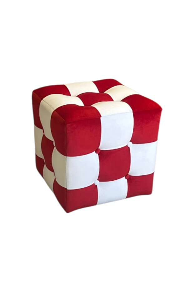 Kırmızı Patchwork puf - 1