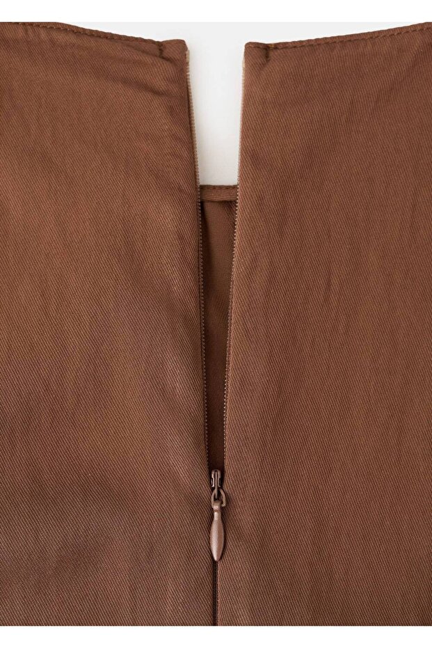 Pileli evaze elbise - 5