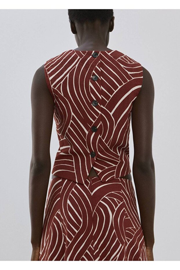 Geometrik desenli bluz - 4