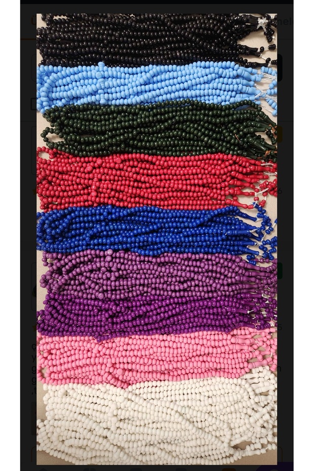 40 Pieces of Colorful 8mm 99-Bead Prayer Beads for Hajj, Umrah, Mevlüt, Gifts, Giveaways, Weddings, Henna, Dowry
