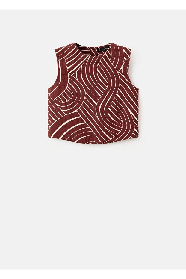 Geometrik desenli bluz - 3