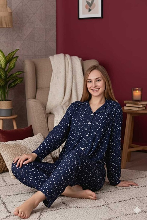 طقم بيجامة من قماش السويد - 3