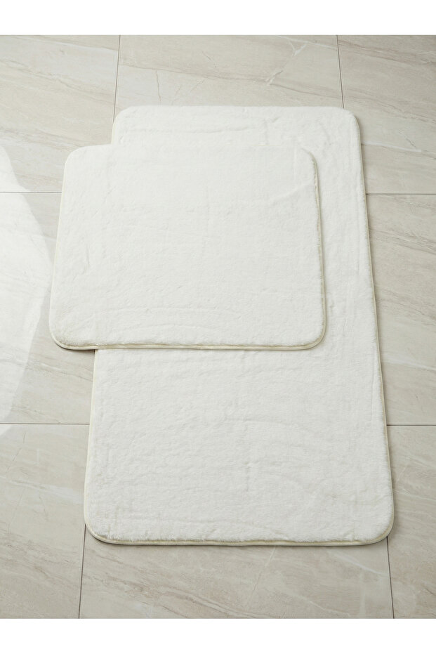 Bonnie Rabbit Hair, Non-Slip Bottom, Fluffy, Ultra-Luxury, Washable 2-Piece Bath Mat - 1