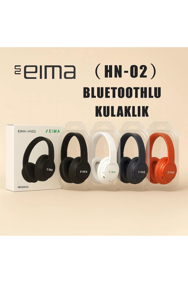 سماعة رأس بلوتوث لاسلكية HN-02 مع بطاقة TF وAUX وFM