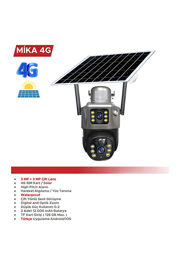 Mıka 4G Sim kartlı Solar kamera - 4
