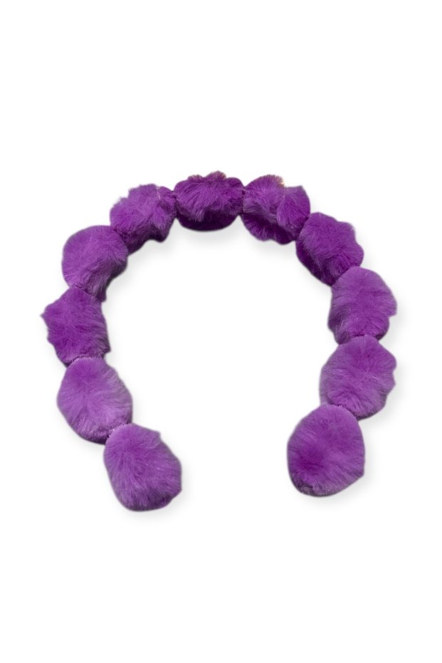 Purple Girl's Pompom Crown