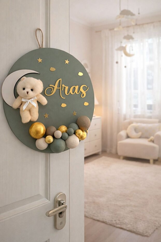 Bubble Ayıcıklı Bebek Kapı Süsü - Hastane Kapı Süsü - 2