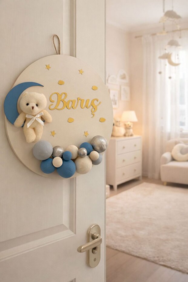 Bubble Ayıcıklı Bebek Kapı Süsü - Hastane Kapı Süsü - 2