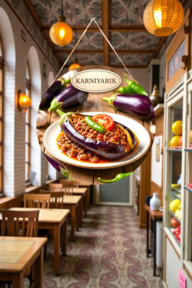 Karnıyarık Visual Stringed Wooden Door Wall Painting, Restaurant Home Dinner Restaurant Ornament Decor