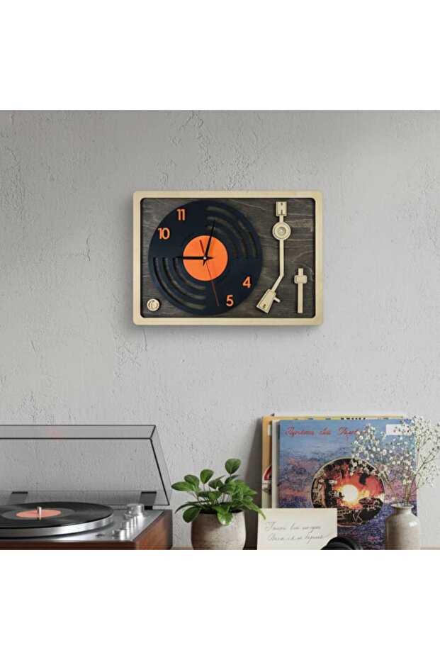 GROOVE CLOCK Ahşap Plak Duvar Saati - 4