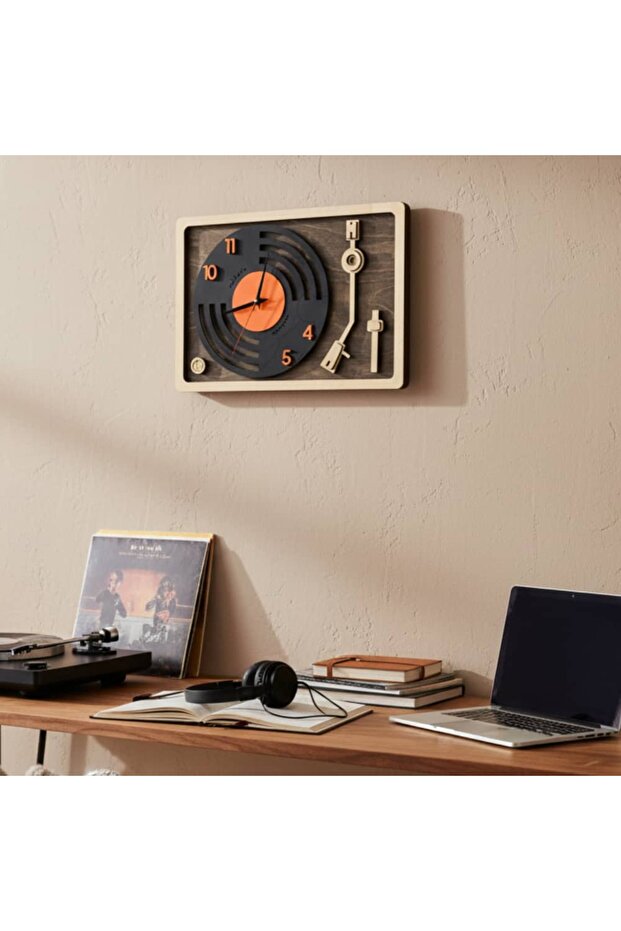 GROOVE CLOCK Ahşap Plak Duvar Saati - 3