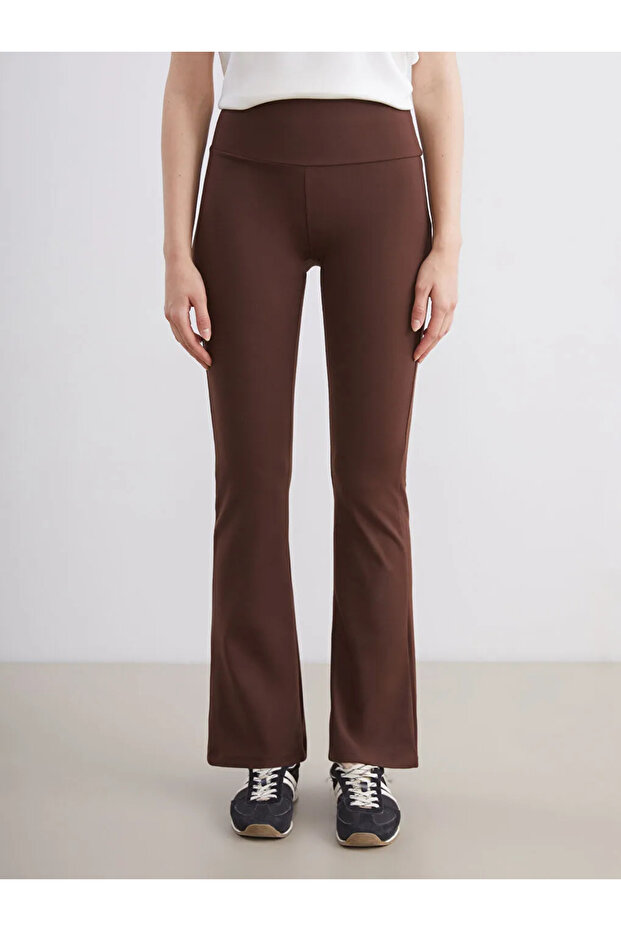 Brown Flared t Shaping / Sculpting Women's Leggings Pants - 6