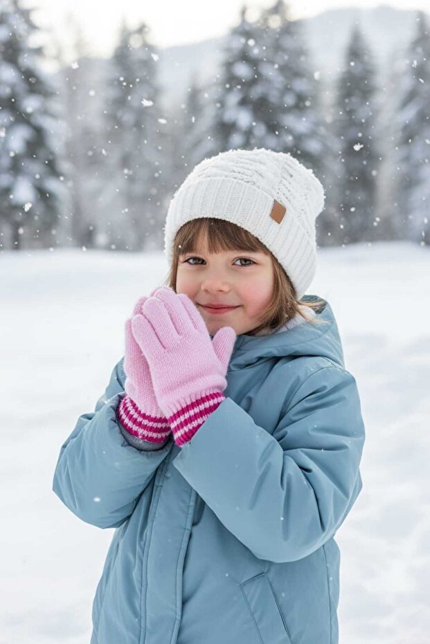 Pink Girl's Gloves 3-7 Years Old