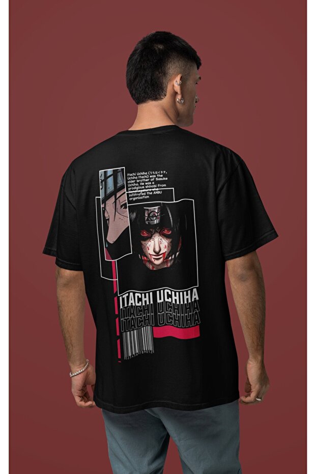 Itachi Uchiha Naruto Back Printed Unisex Oversized Anime Character T-Shirt
