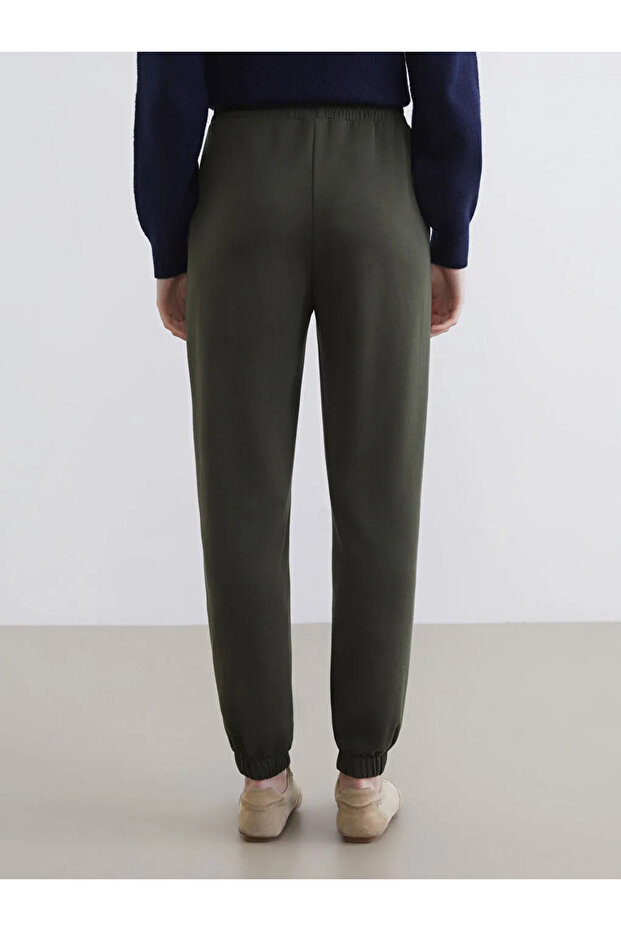 Khaki Elastic Waist Women's Jogger Sweatpants - 5