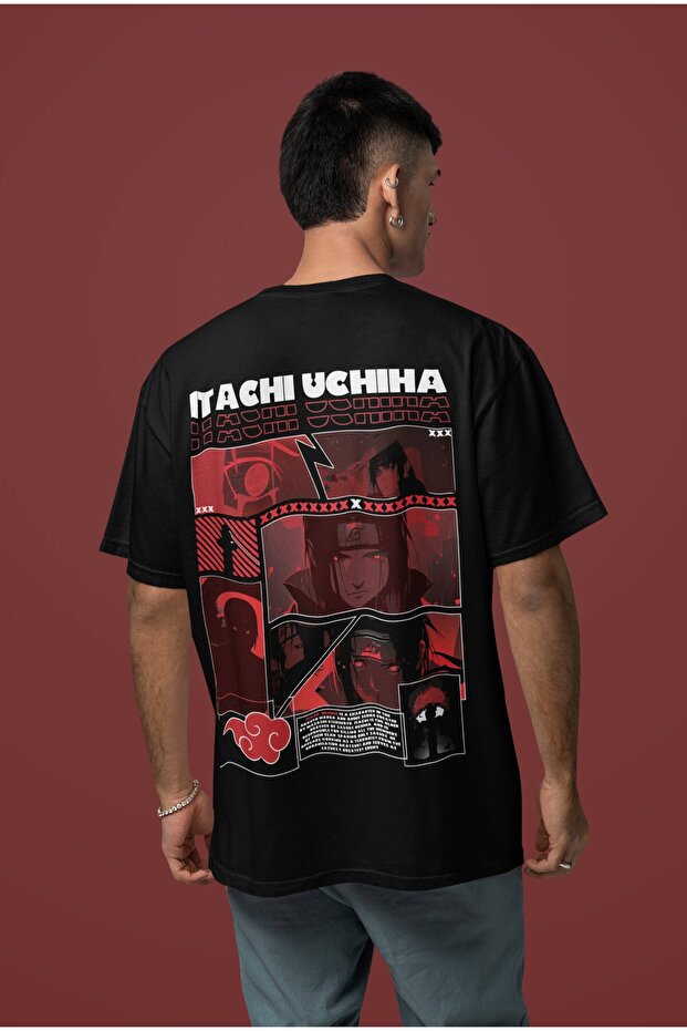 Itachi Uchiha Naruto Back Printed Unisex Oversized Anime T-Shirt