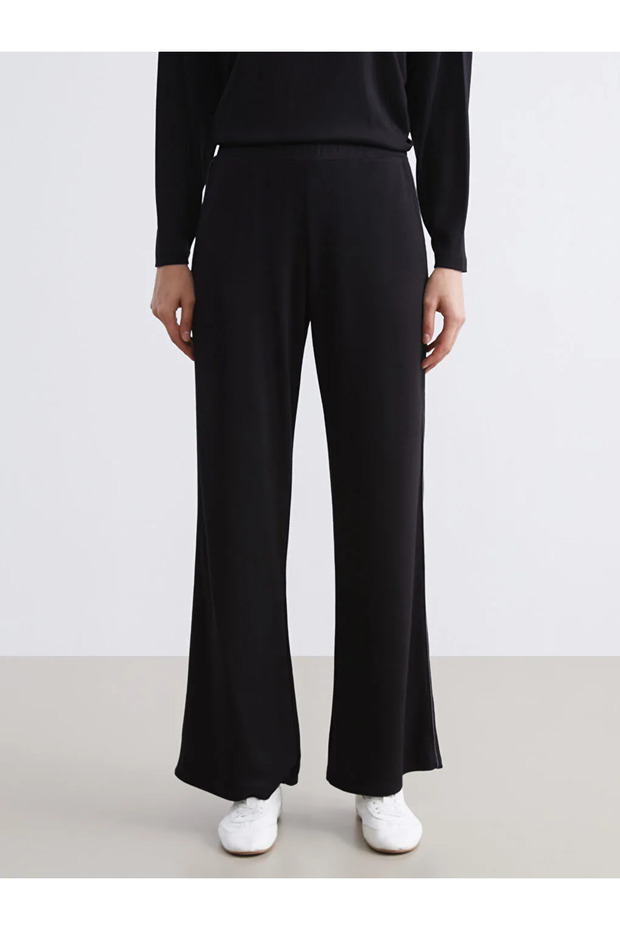 Black Elastic Waist Women's Sweatpants - 5