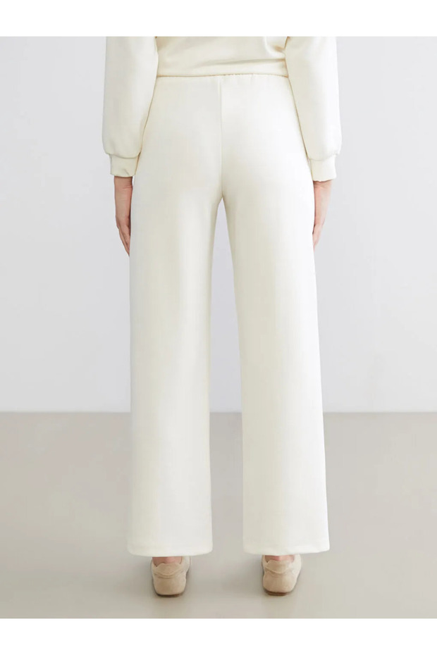 Beige Elastic Waist Soft Touch Women's Sweatpants - 3