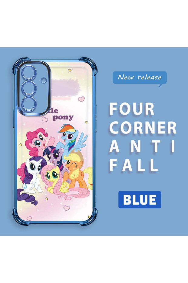 Samsung Galaxy A56 Compatible Transparent Silicone Camera Protection Anti-Shock Pony Pattern Case