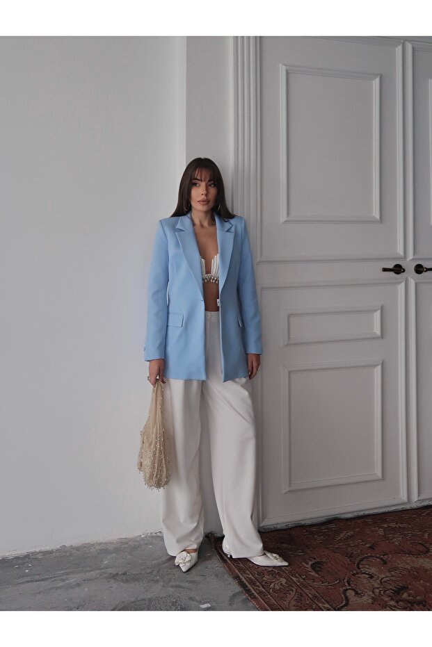 سترة بليزر مبطنة بأزرار غير متماثلة على الأكمام - 5