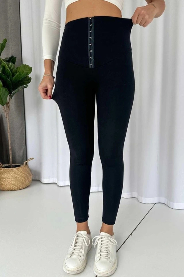 Women's High Waist Corset and Kopça Detail Steel Shaping / Sculpting Leggings - 6