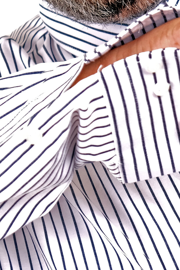 Fashion XL Plus Size Men's Satin Striped Shirt 20399 - 3