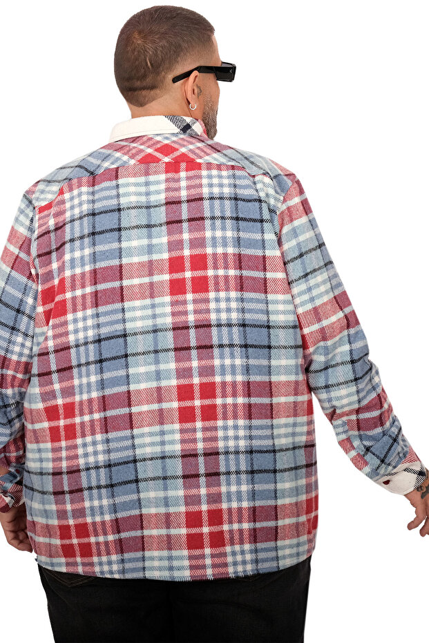 Mode XL Large Size Men's Lumberjack Shirt 25394 Blue - 4
