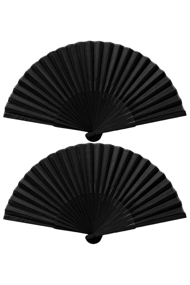 Black Hand Fan, Handheld Folding Fans Large Hand for Women Foldable, Rave Fan Chinese Hand Fans Japa