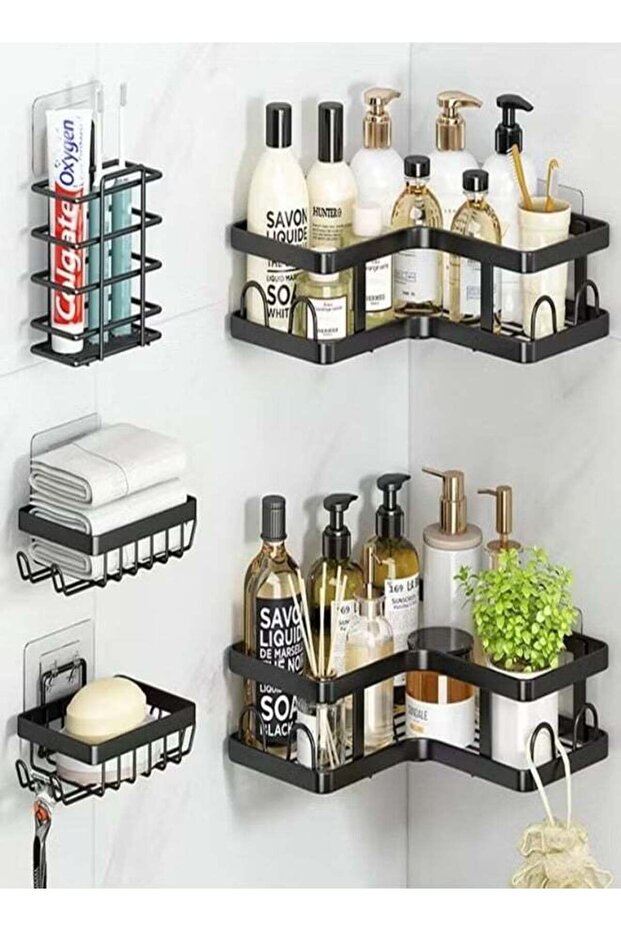Elvsa Corner Shower Shelf 5 Pieces - 1