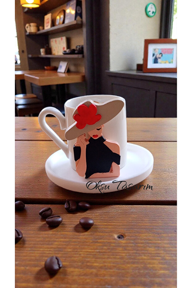 Girl in a Hat Turkish Coffee Cup
