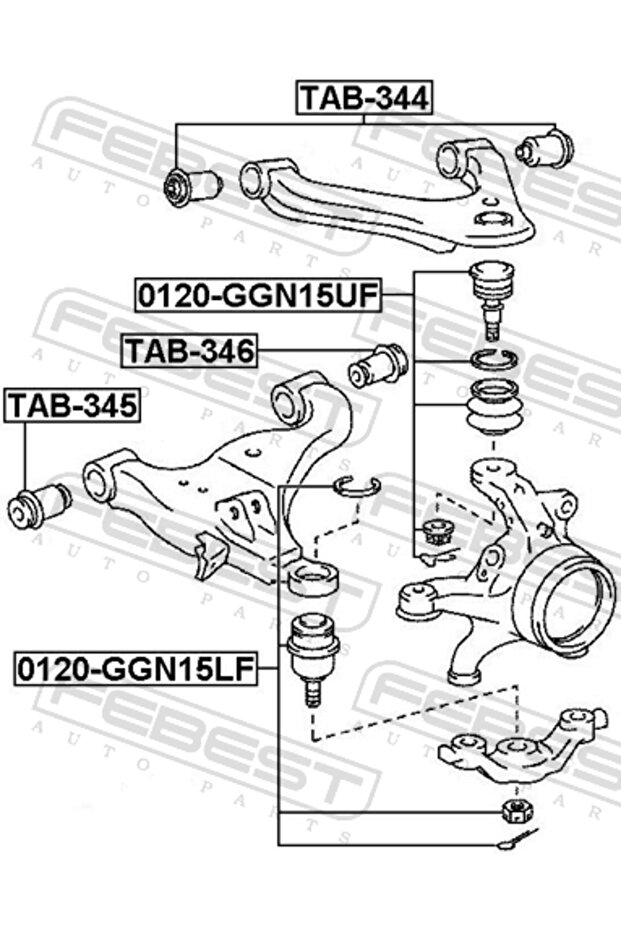 جلبة، ذراع التحكم السفلي الأمامي - TAB-346 - 8