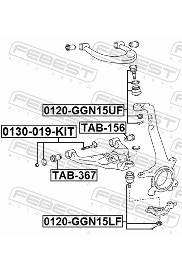 جلبة أمامية، ذراع التحكم السفلي - TAB-367 - 8