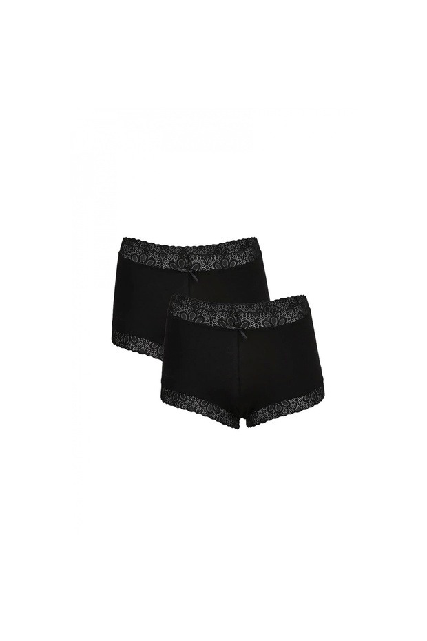 Mi̇ray- Women's Cotton 2-Pack Boxer Black - 1