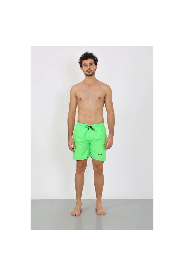 Mi̇ray- Men's Zipper Pocket Swim Shorts Pistachio Green - 1