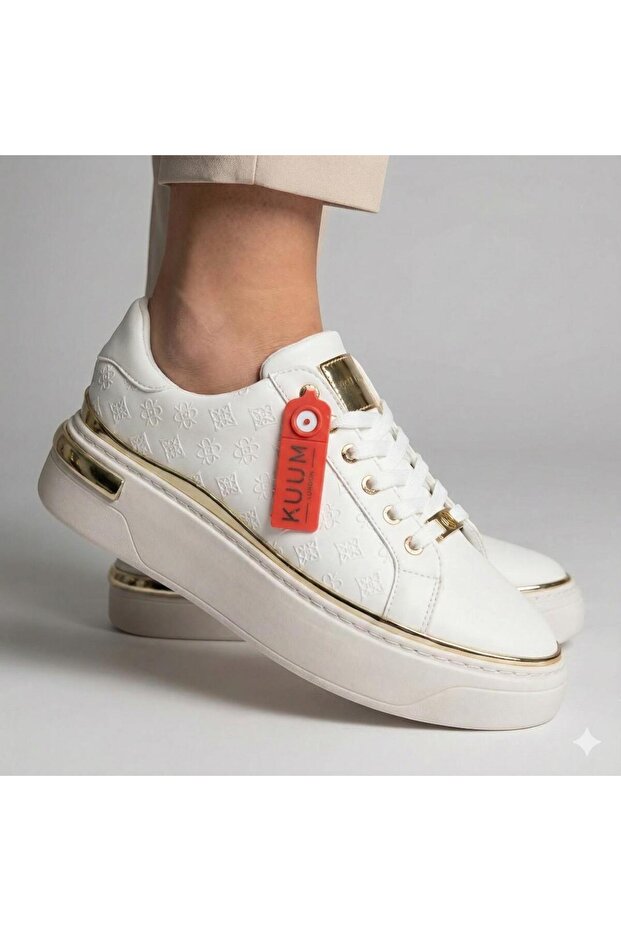 Sneakers White Women's Shoes Stylish Aesthetic Premium Product - 1